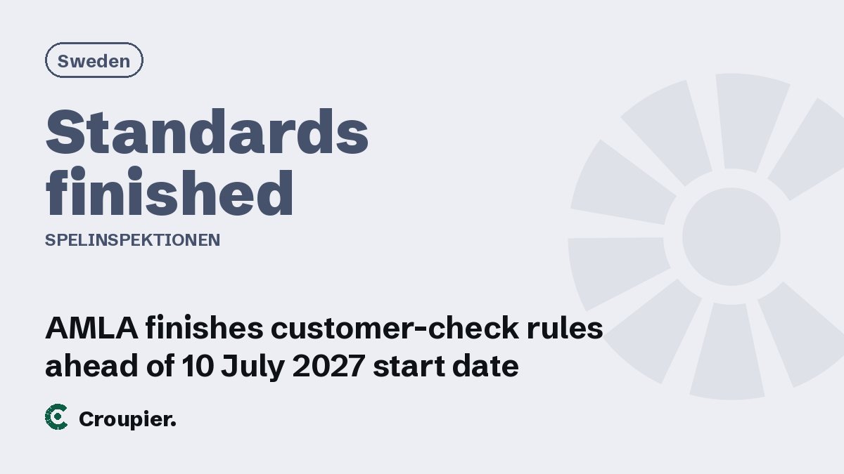Cover card: Sweden · Standards finished · Spelinspektionen