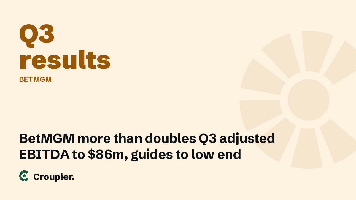 Cover card: Q3 results · BetMGM