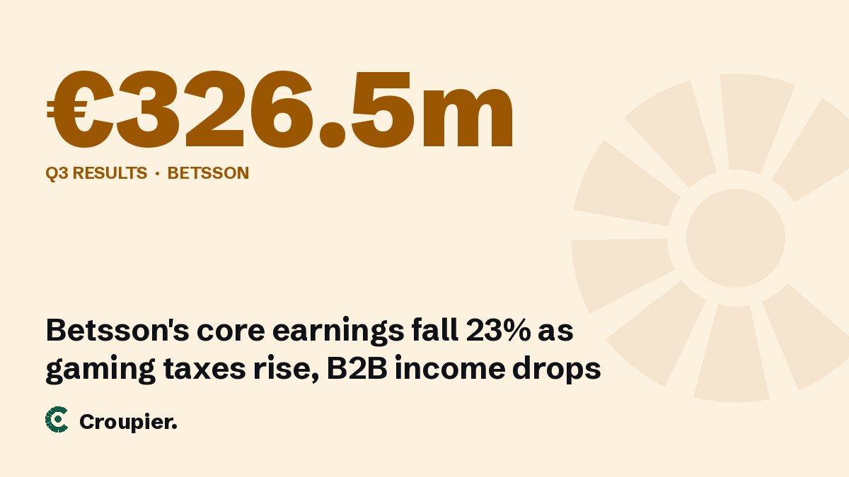 Cover card: €326.5m · Q3 results · Betsson