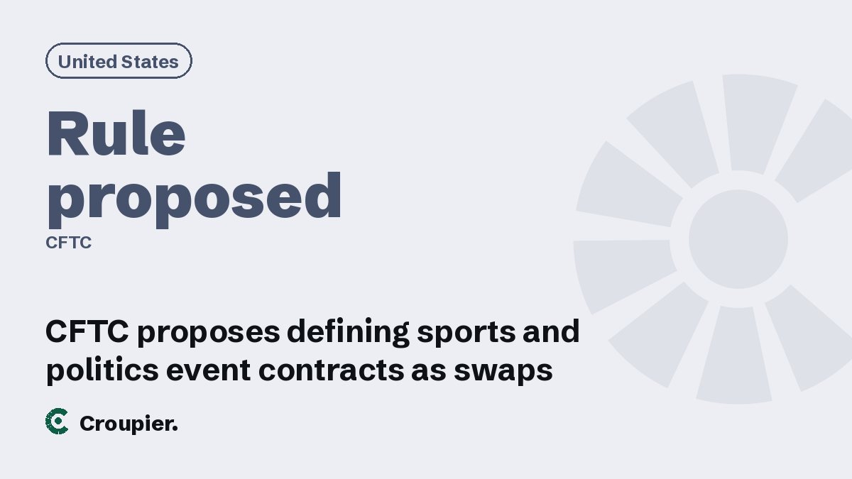 Cover card: United States · Rule proposed · CFTC