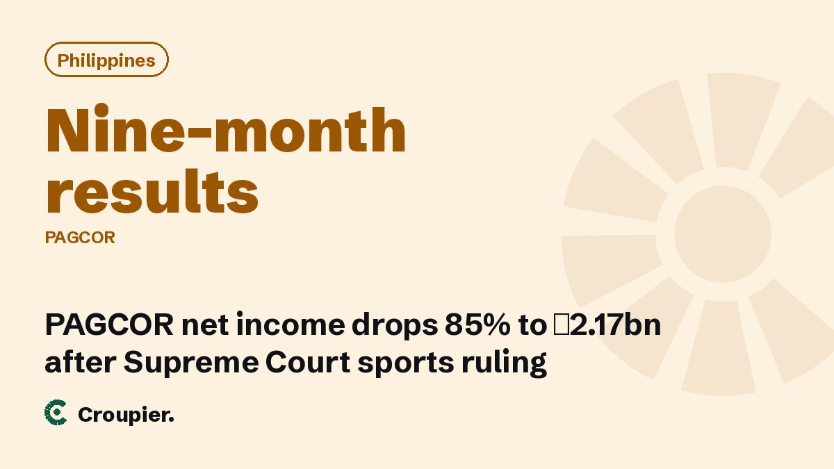 Cover card: Philippines · Nine-month results · PAGCOR